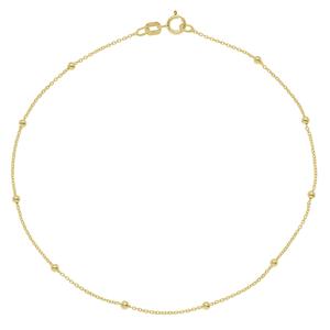 Barefootsies Textured Beaded Link Anklet Bracelet over Sterling