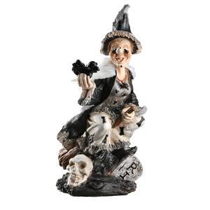 National Tree 11in. Witch Holding Blackbird