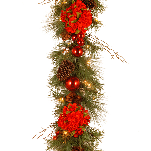 National Tree 9ft. Decorative Collection Hydrangea Garland