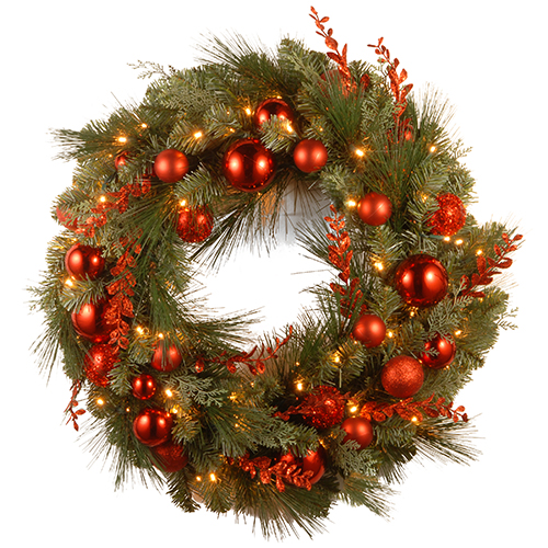National Tree 24in. Decorative Collection Red Mixed Wreath