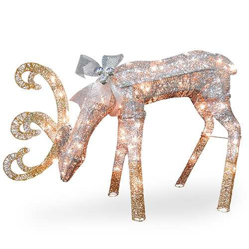 National Tree 28in. Reindeer Decoration With Clear Lights