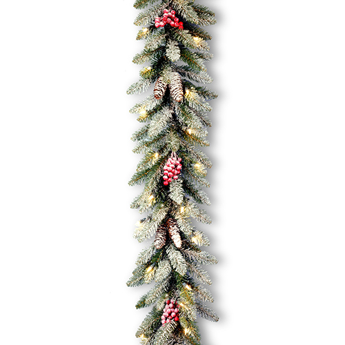 National Tree 9ft Dunhill Fir Garland W/Lights