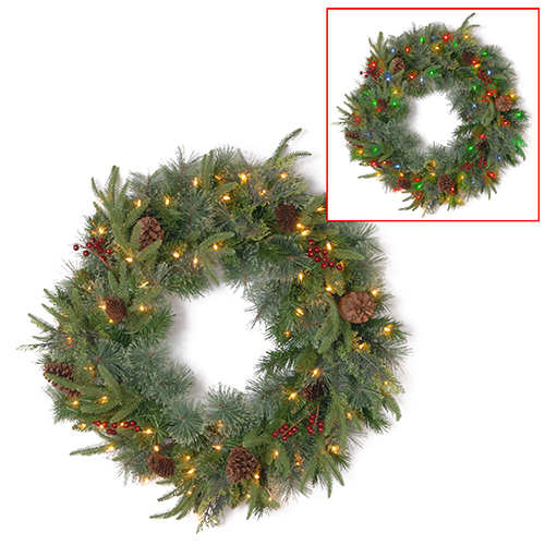 National Tree 24in. Colonial Wreath With Dual Color(R) Lights