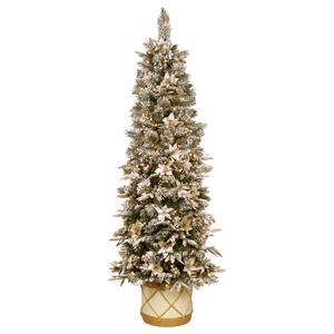 National Tree 6ft. Frosted Colonial Slim Half Christmas Tree