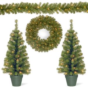 National Tree 4pc. Pre-Lit LED Promotional Assortment