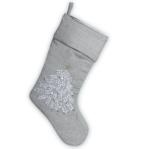National Tree 19in. Silver Stocking