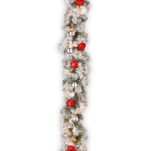 National Tree 9ft. Snow Bristle Pine Garland