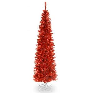 National Tree 6ft. Red Tinsel Tree