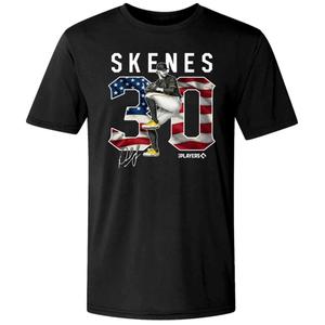 Mens Pittsburgh Baseball Paul Skenes USA Flag Numbers Tee