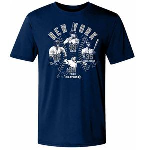 Mens New York Baseball 4 Player Seams Short Sleeve Tee