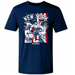 Mens New York Baseball 5 Player New Short Sleeve Tee