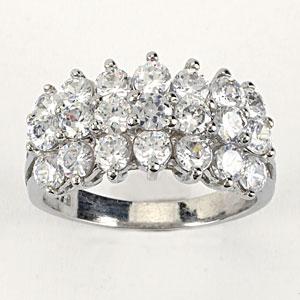 Designs by FMC Rhodium Plated CZ Statement Ring