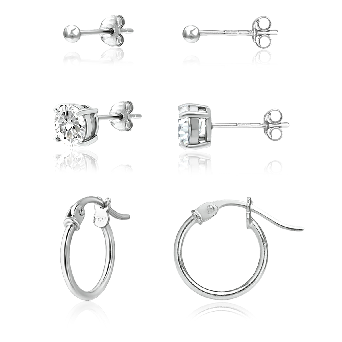 Designs By FMC 3pr. Sterling Silver Earrings Set