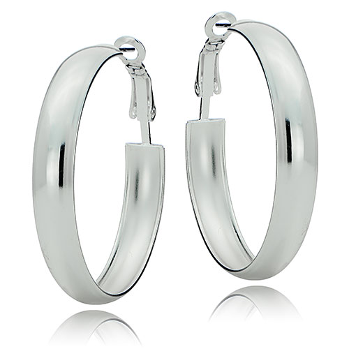 Designs By FMC Sterling Silver Flex Clutch Less Hoop Earrings