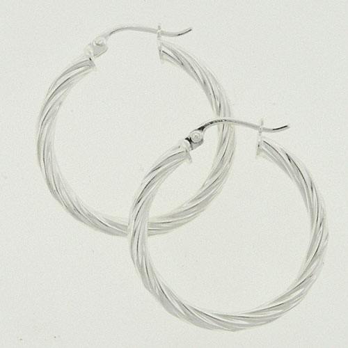 Designs By FMC Sterling Silver Tight Twisted Hoop Earrings