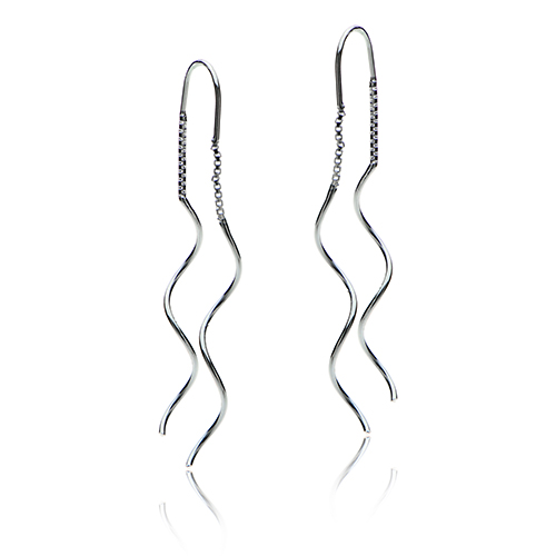 Designs By FMC Sterling Silver Squiggle Threader Earrings