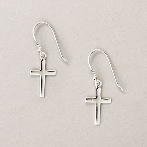 Design By FMC Sterling Silver Cross Drop Earrings