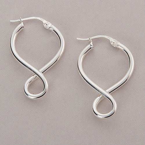 Designs By FMC Polished Sterling Silver Infinity Hoop Earrings