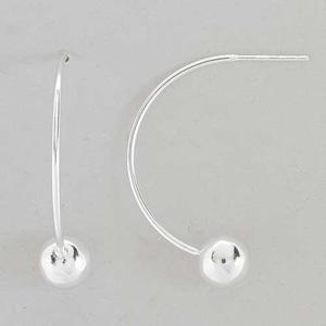 Designs by FMC Sterling Silver 8mm Silver Bead Half Hoop Earrings