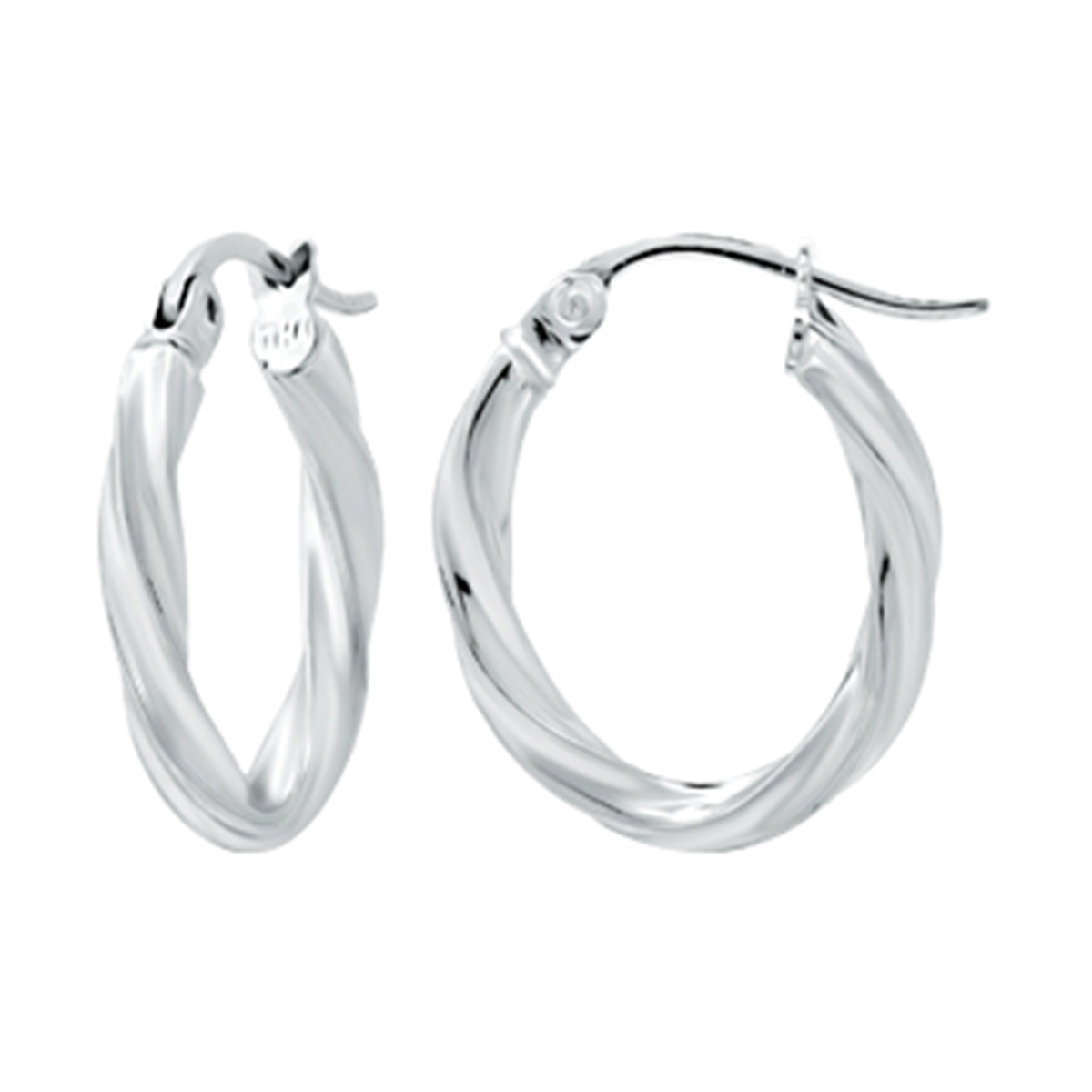 Designs By FMC Sterling Silver 2x13x15mm Twist Hoop Earrings