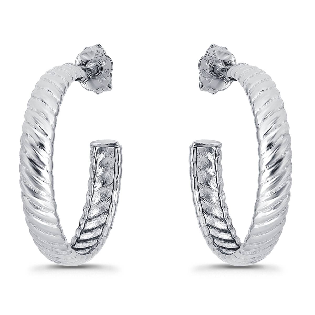 Designs By FMC 3mmx20m Ribbed C Shape Post Hoop Earrings