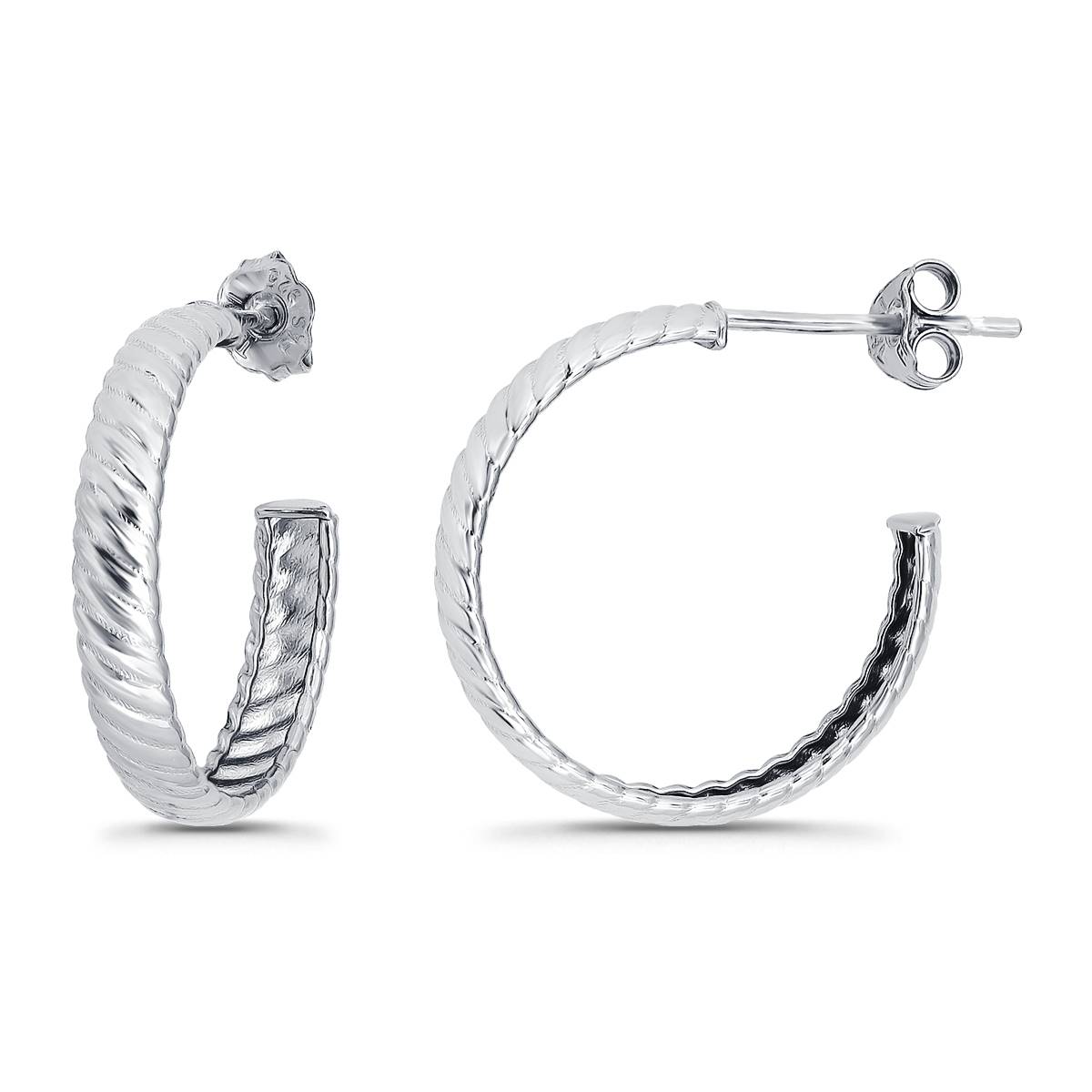 Designs By FMC 3mmx20m Ribbed C Shape Post Hoop Earrings