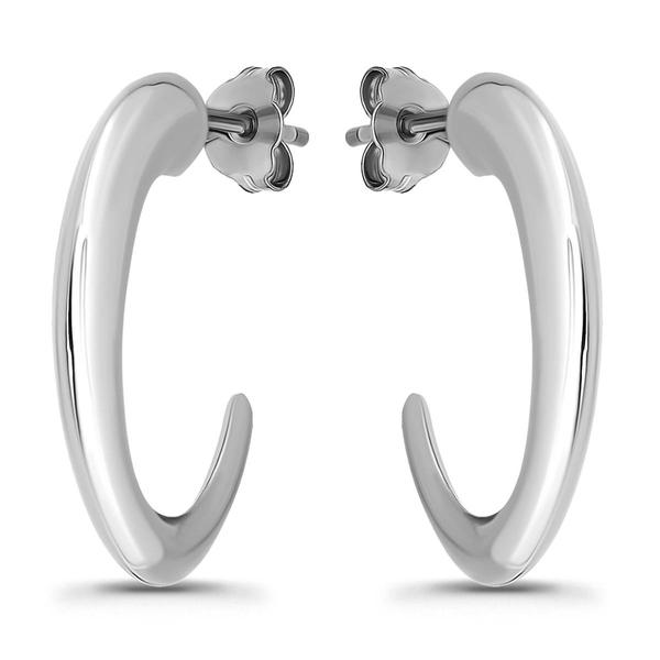 Designs by FMC Sterling Silver 20mm Graduated Half Hoop Earrings
