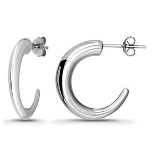 Designs by FMC Sterling Silver 20mm Graduated Half Hoop Earrings alternate view