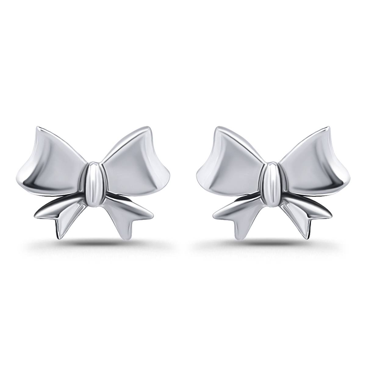 Designs By FMC Sterling Silver Polished Bow Stud Earrings