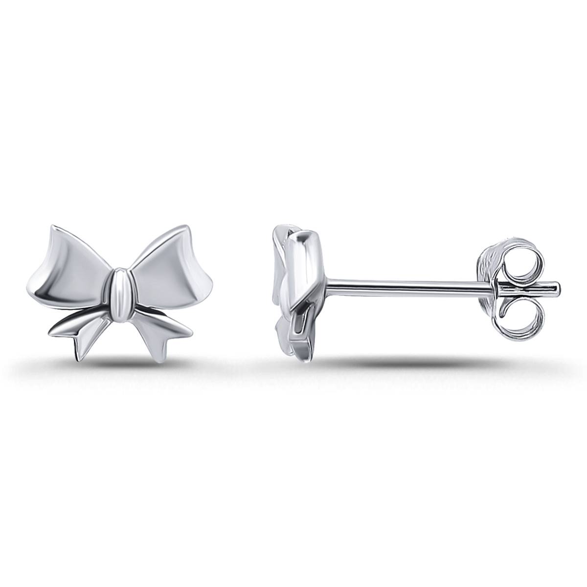 Designs By FMC Sterling Silver Polished Bow Stud Earrings