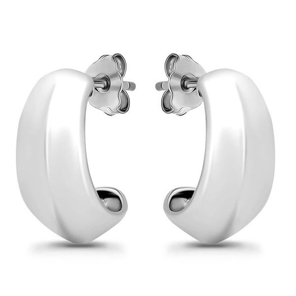 Designs by FMC Sterling Silver Knife Edge Hoop Earrings