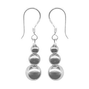 Designs by FMC Sterling Silver 4 6 & 8mm Bead Drop Earrings