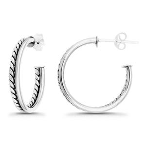 Designs by FMC Polish/Oxidized Twist Hoop Earrings alternate view