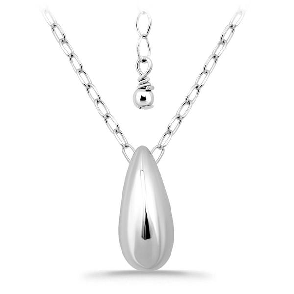 Designs by FMC Sterling Silver Sculpted Teardrop Slide Necklace