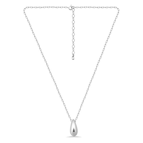 Designs by FMC Sterling Silver Sculpted Teardrop Slide Necklace alternate view