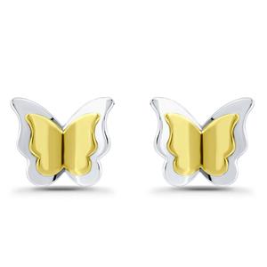 Designs by FMC 18kt. Two-Tone Butterfly Stud Earrings