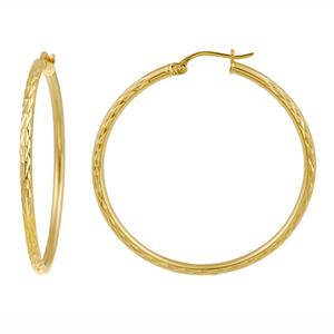 Designs by FMC Gold Plated Over Sterling Silver Hoop Earrings