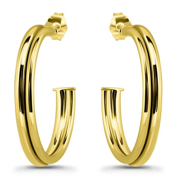 Designs by FMC Gold over Sterling Silver Double Hoop Earrings