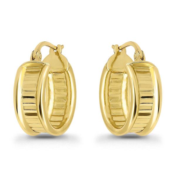 Designs by FMC Textured & Polish Design Click-Top Hoop Earrings