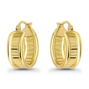 Designs by FMC Textured & Polish Design Click-Top Hoop Earrings