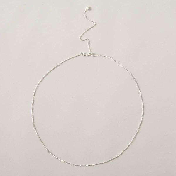 Adjustable Sterling Silver Bead Chain Necklace