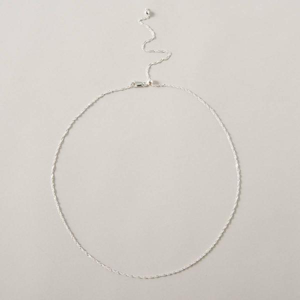 Adjustable Sterling Silver Singapore Chain Necklace
