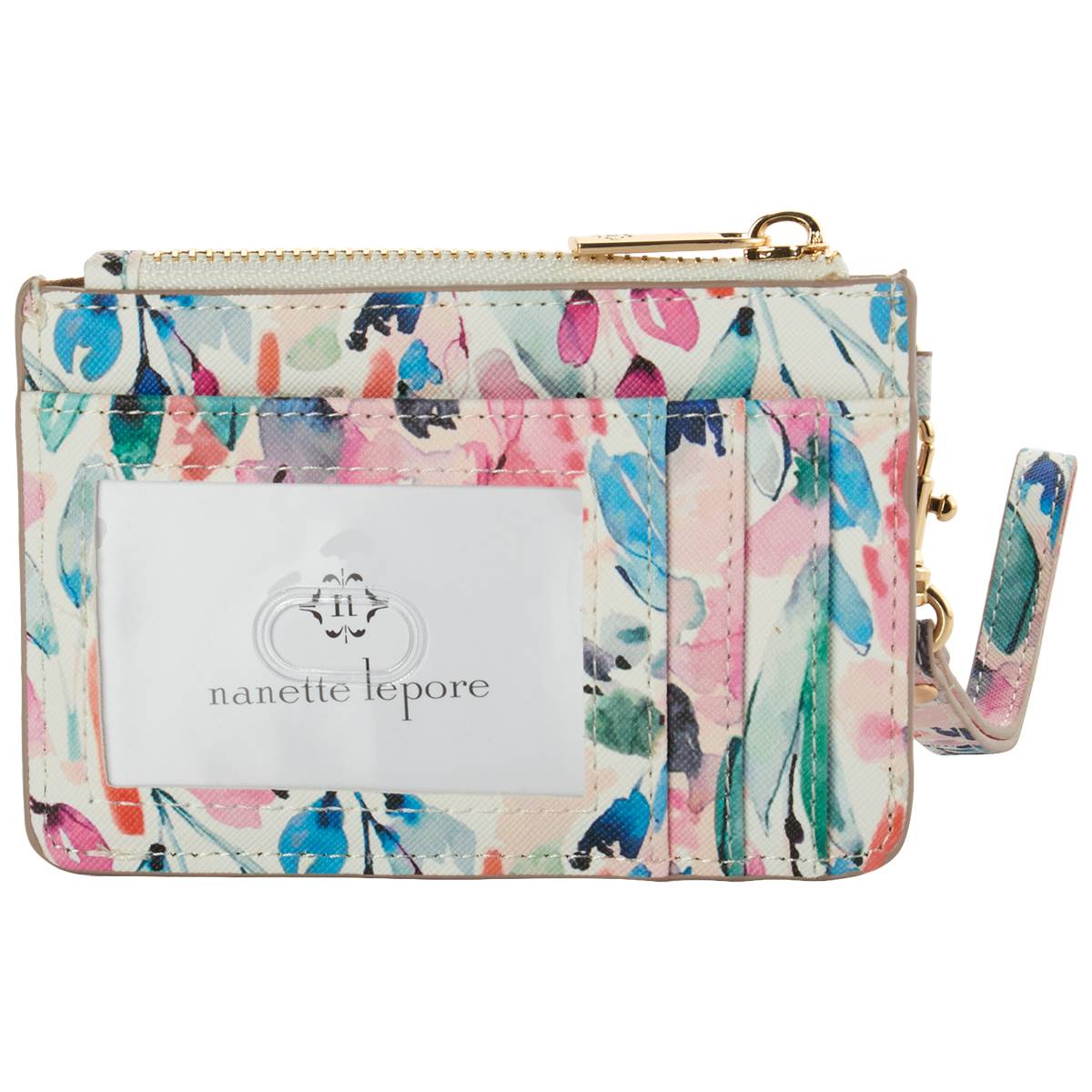 Womens Nanette Lepore Becki Zip Card Wristlet - Winter Watercolor