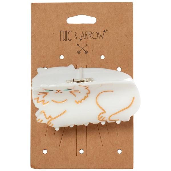 Womens Twig & Arrow Cat Hair Claw Clip - White