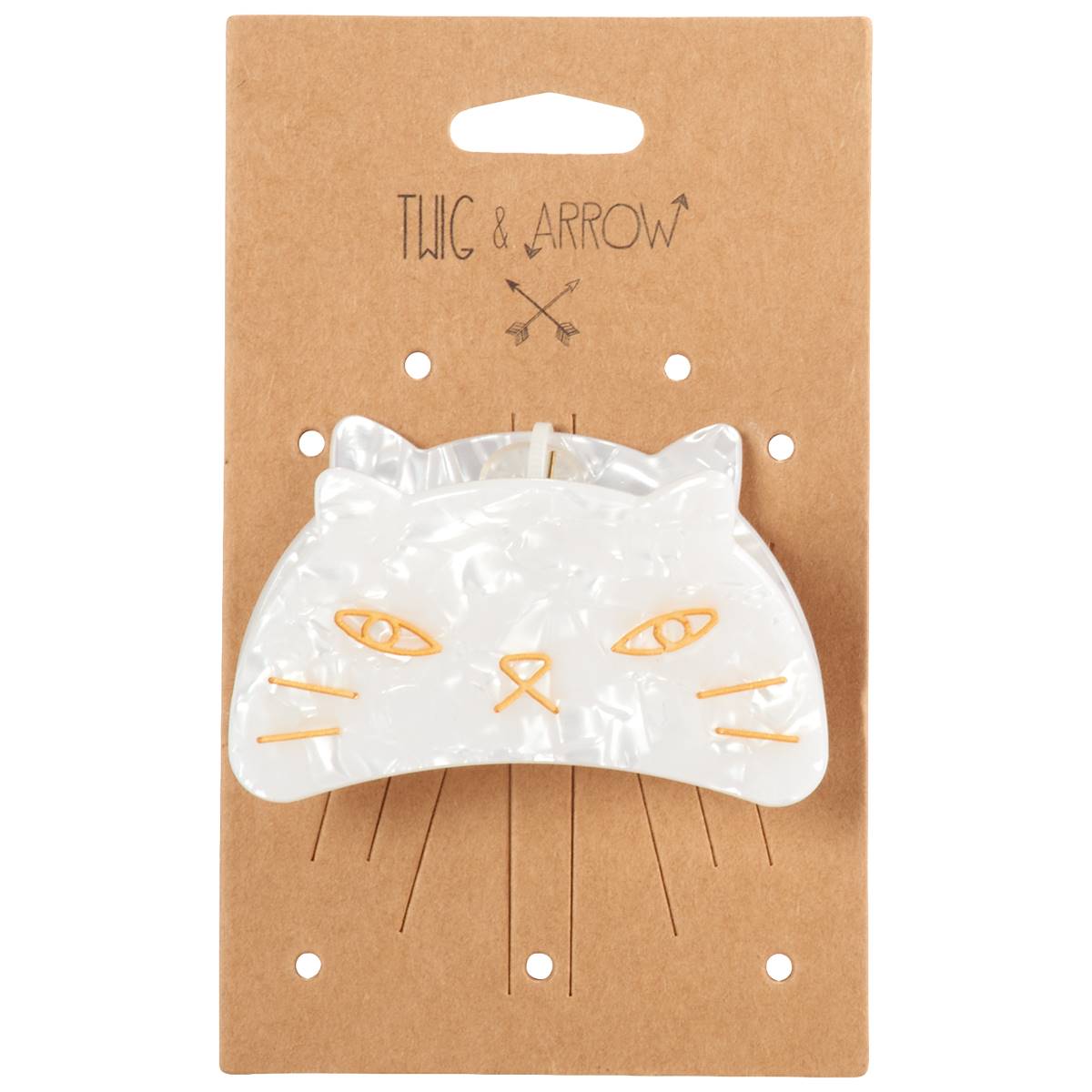 Womens Twig & Arrow Cat Claw Hair Clip - White