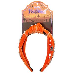 Womens Book of Spells Skull Orange Headband