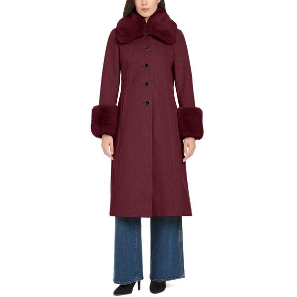 Petite Vince Camuto Detachable Faux Fur Collar & Cuff Solid Coat alternate view