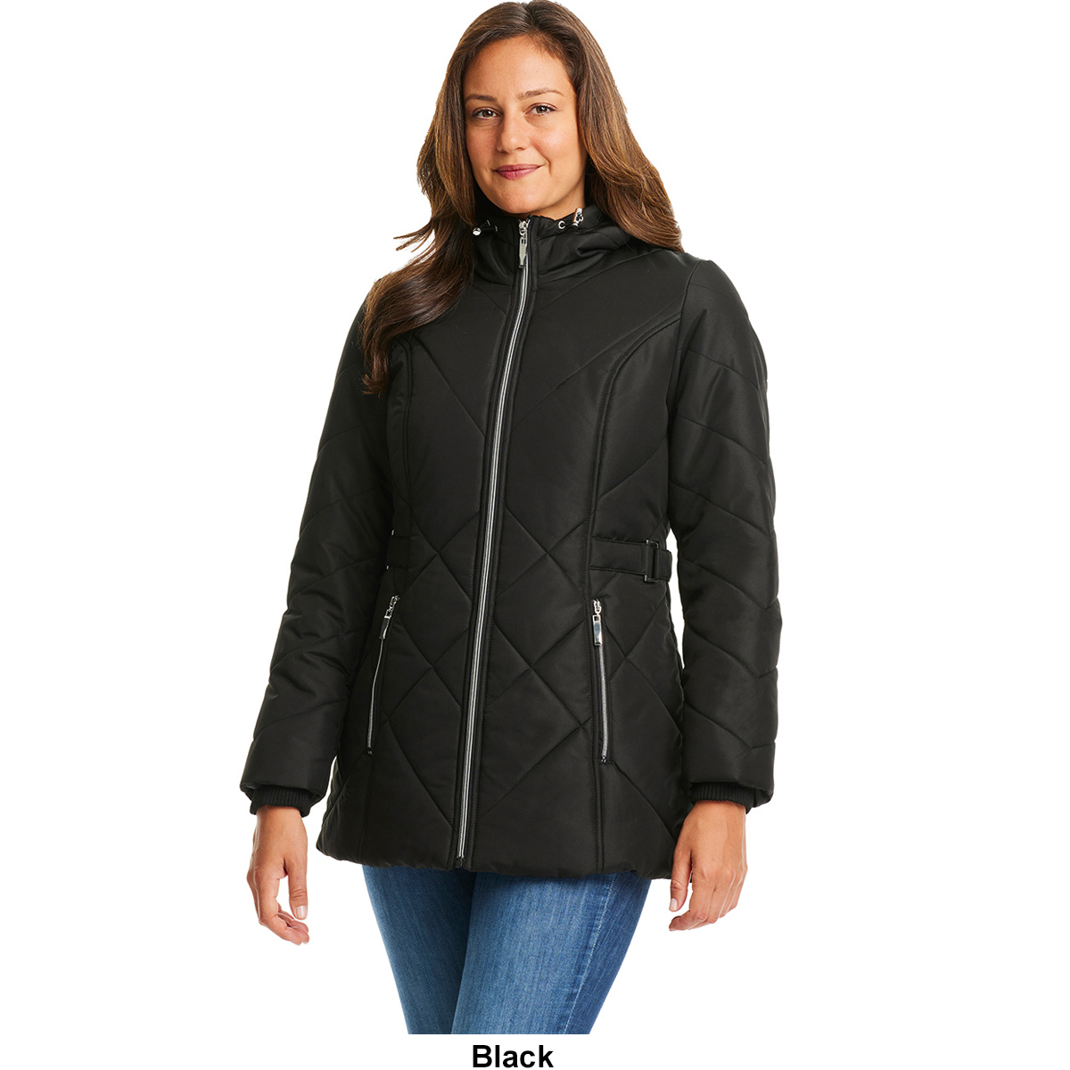 Womens D.e.t.a.i.l.s Polyfill Jacket With Buckle Side Tab