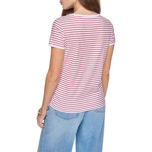 Womens Halston Short Sleeve Crew Neck Stripe Logo Tee alternate view