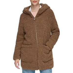 Womens Andrew Marc New York Sherpa Coat with Hood alternate view